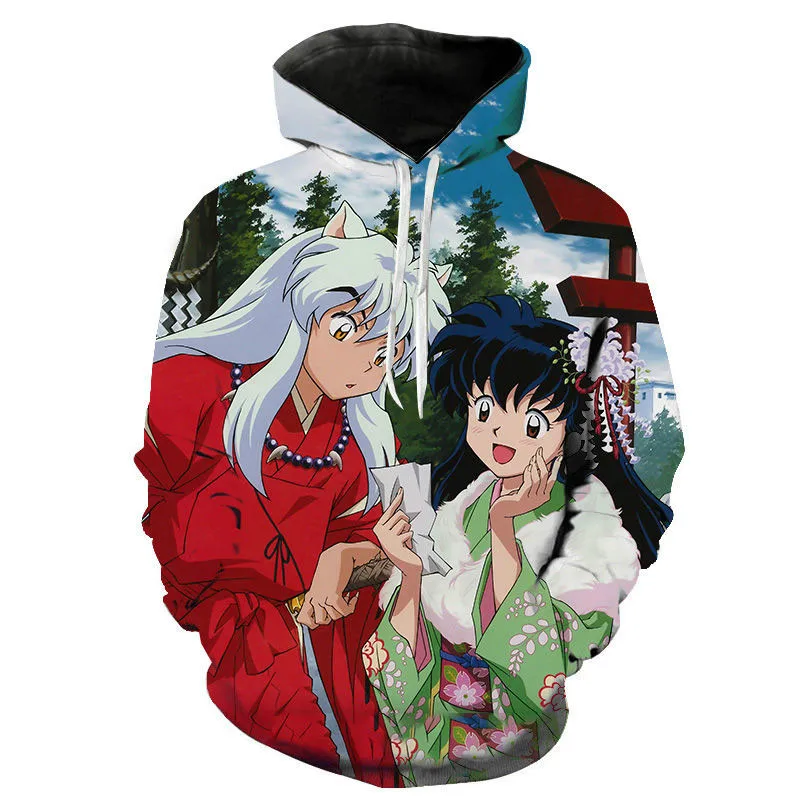 Autumn Sweatshirts Casual New Men Inuyasha 3D Printed Hoodies Pullover Streetwear Fashion Hooded Tops