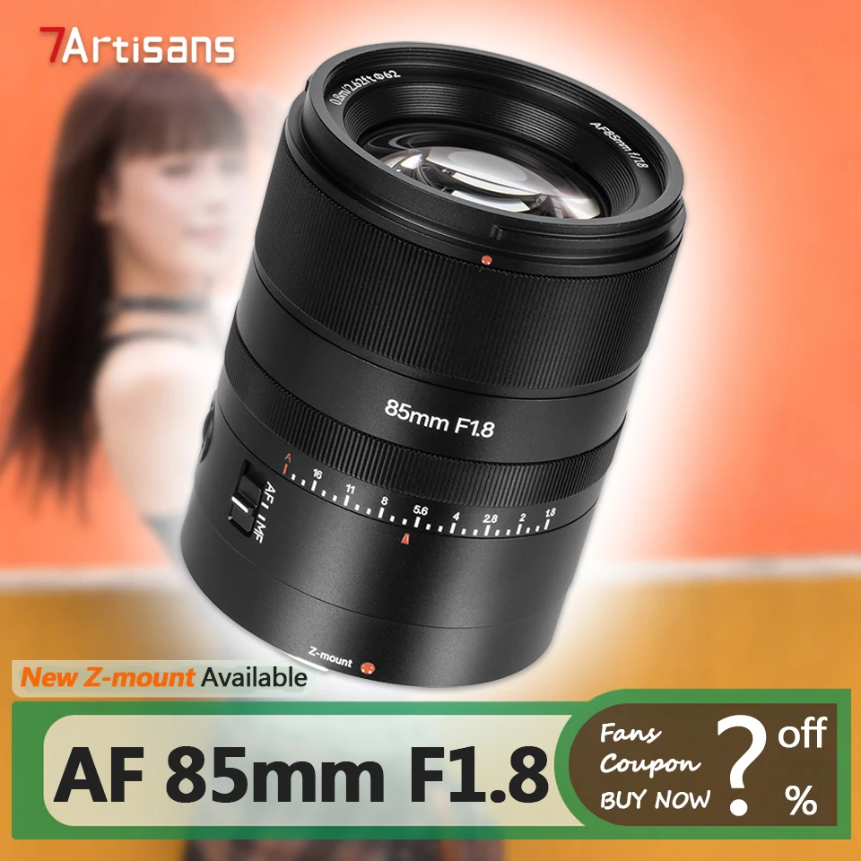 

7artisans Full Frame 85mm F1.8 Autofocus Camera Prime Lens for Portrait Photography with Nikon Z Sony E Mount ZFC Z5 Z6