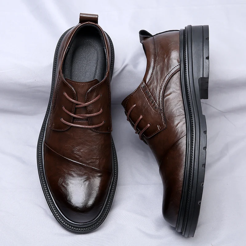 Men Business Dress Shoes High-end Texture Casual Breathable Suitable for Young People's Derby Shoes