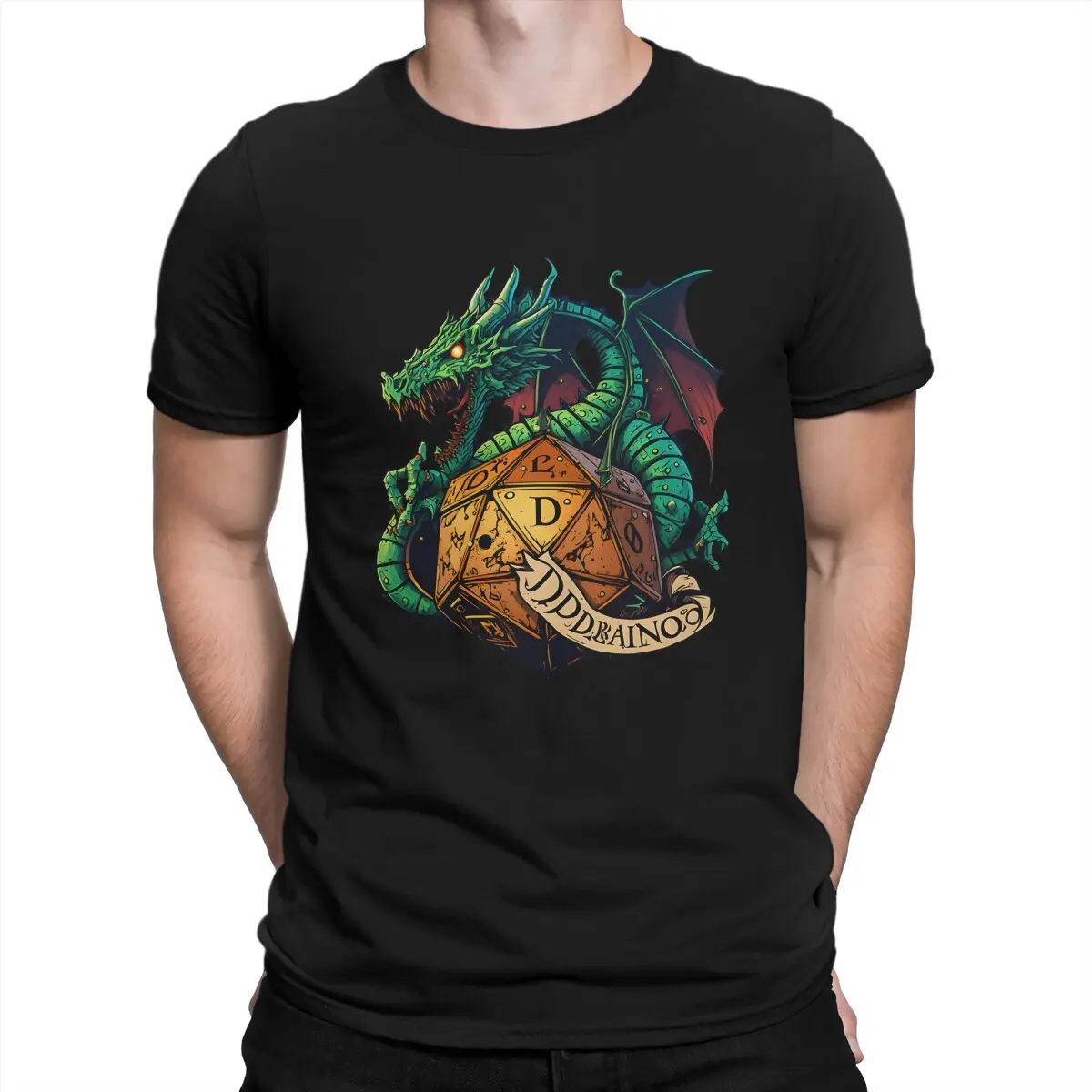 A D20 Sticker Unique TShirt Dungeons And Isometric Dragons Leisure T Shirt Summer T-shirt For Men Women