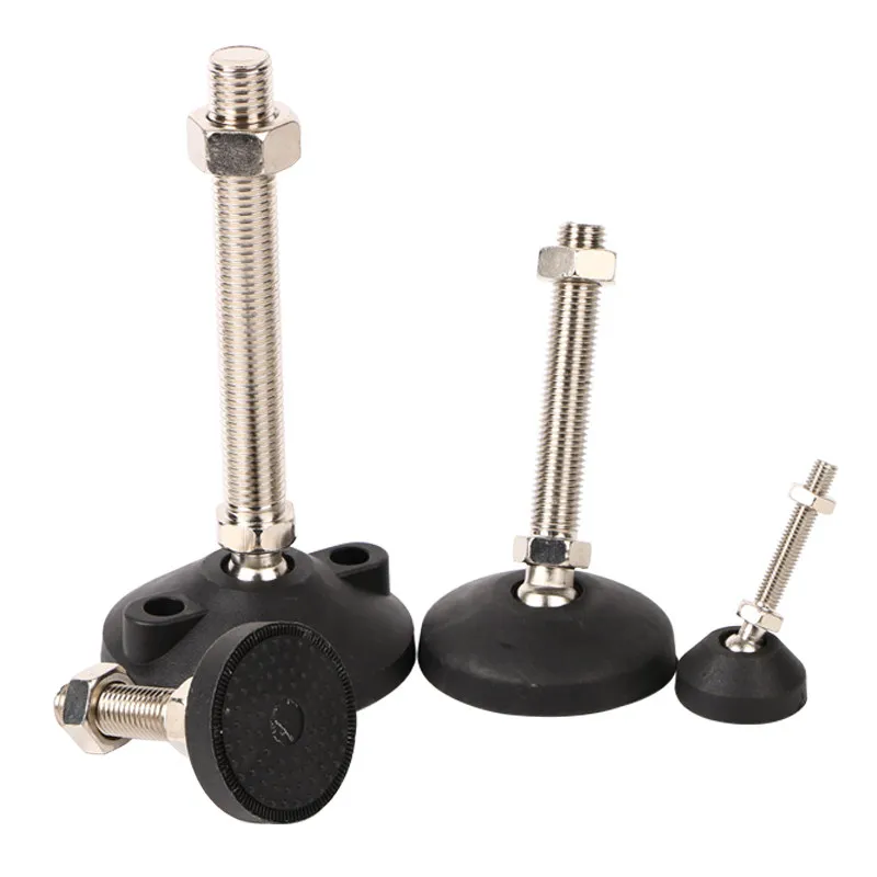 1Pcs M8 M10 M12 M16 M20 M24 304 Stainless Steel Nylon Universal Foot Cup Adjustable Support Feet D40-D100 Rotatable Foot Pad
