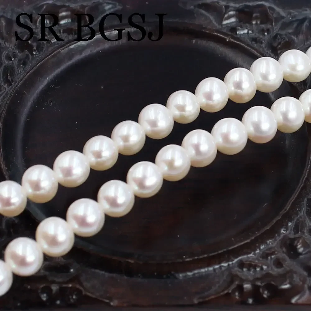 5-6mm 5A High Quality Round White Natural Freshwater Pearl Beads Loose Beaded for Jewelry DIY Charm Accessories 16