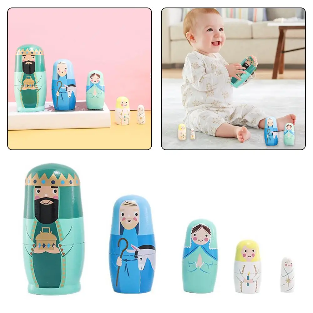 Cérebro infantil de madeira russo, feito à mão, educacional com cor de aninhamento portátil, brinquedo russo, variedade de jogos o5t1