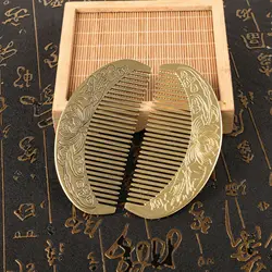 Brass Lotus Pattern Comb Chinese Copper Collection Retro Copper Carving Room Decor Living Room Decoration Festival Gift