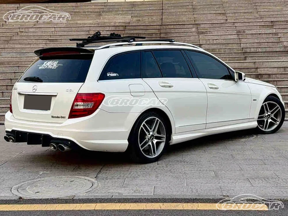 Für 2010-2014 Mercedes Benz W204 Kombi C200 C300 C63 Hochwertiger Weißer Dachspoiler Kofferraumflügel Heckspoiler
