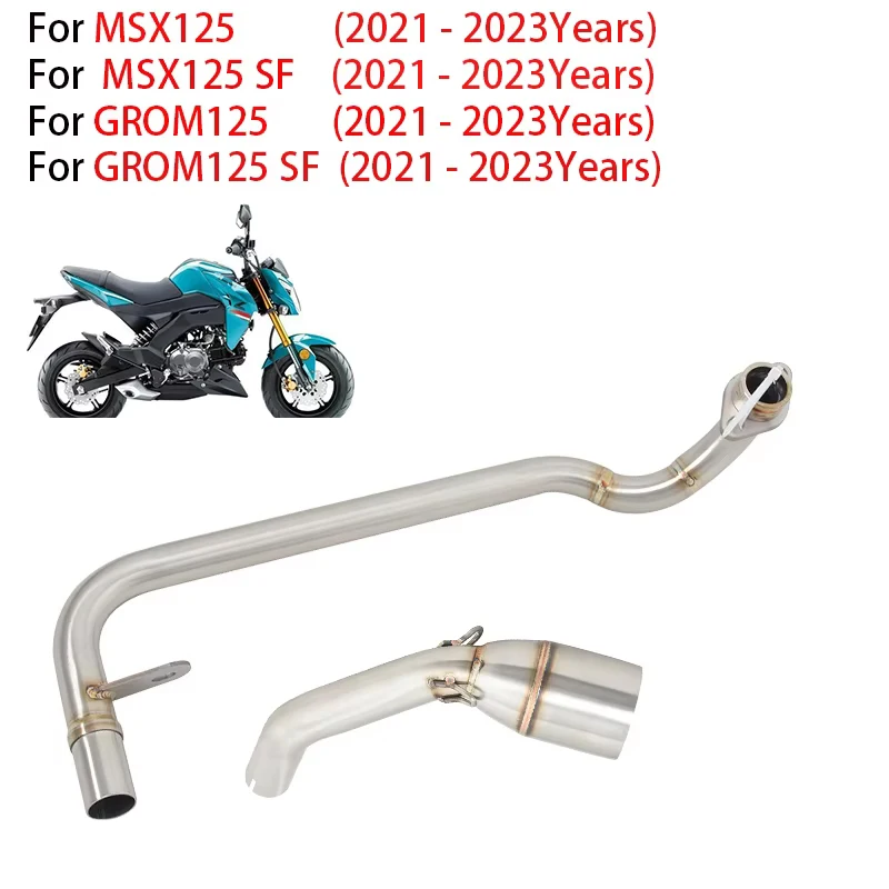 

For GROM125 MSX125 SF GROM 125 2021 2022 2023 50.8mm Motorcycle Exhaust Escape Systems Moto Modified Front Mid Link Pipe