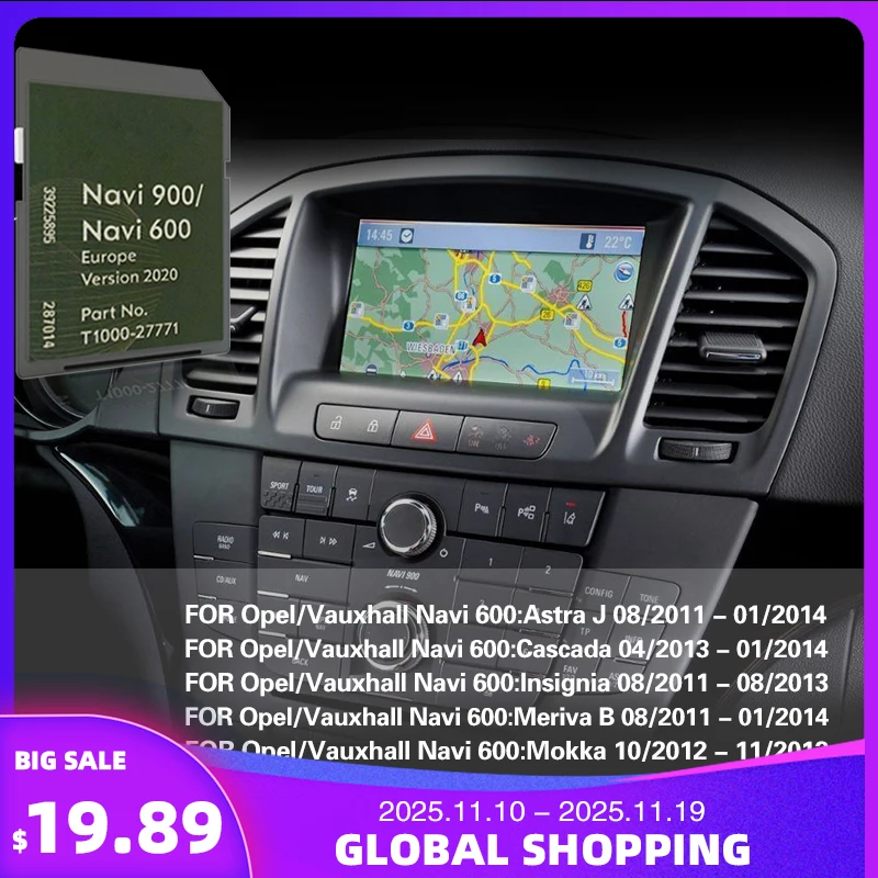 

Sat Nav Map for Opel Vauxhall Navi 600 900 Europe 16GB Navigation SD GPS Card