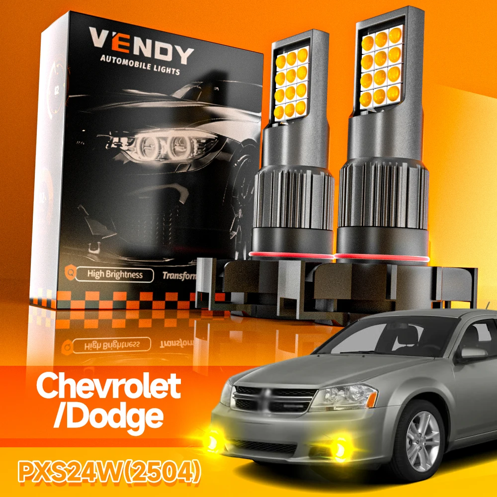 2 stücke LED Nebel Licht PSX24W 2504 Lampe Für Chevy Spark Sonic Dodge Challenger Ladegerät Avenger Journey Kaliber Grand Caravan