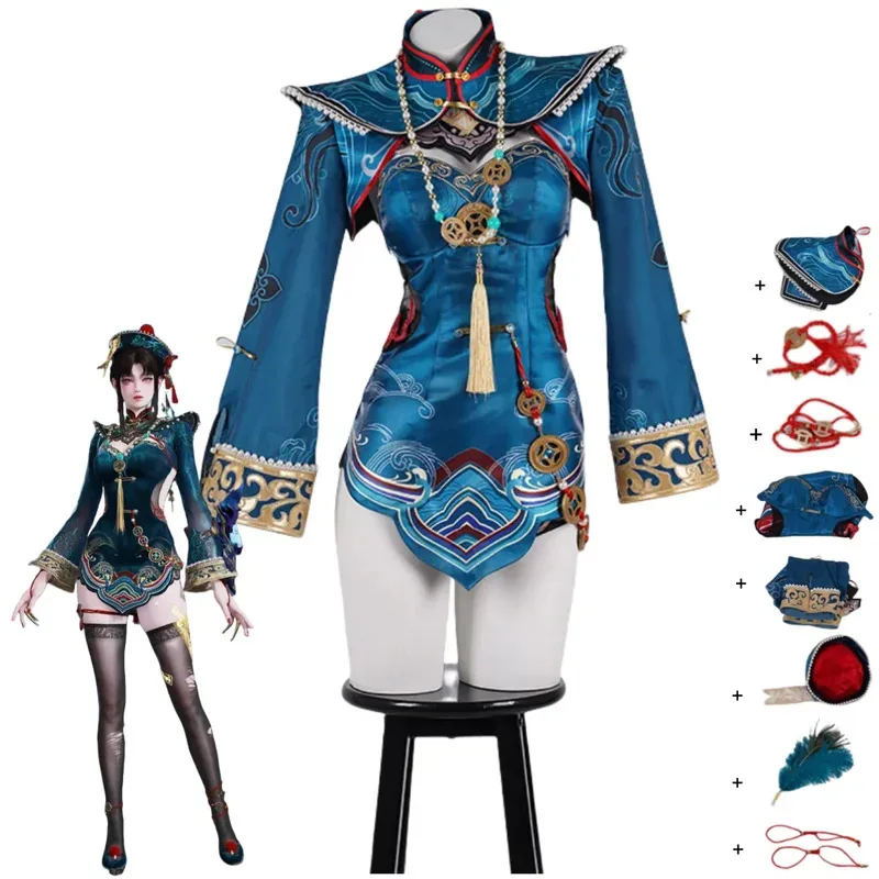 Игра Naraka: Bladepoint Tessa, карнавальный костюм, чернильный прогулочный маленький зомби, платье Cheongsam, женский сексуальный карнавальный костюм на Хэллоуин;2,