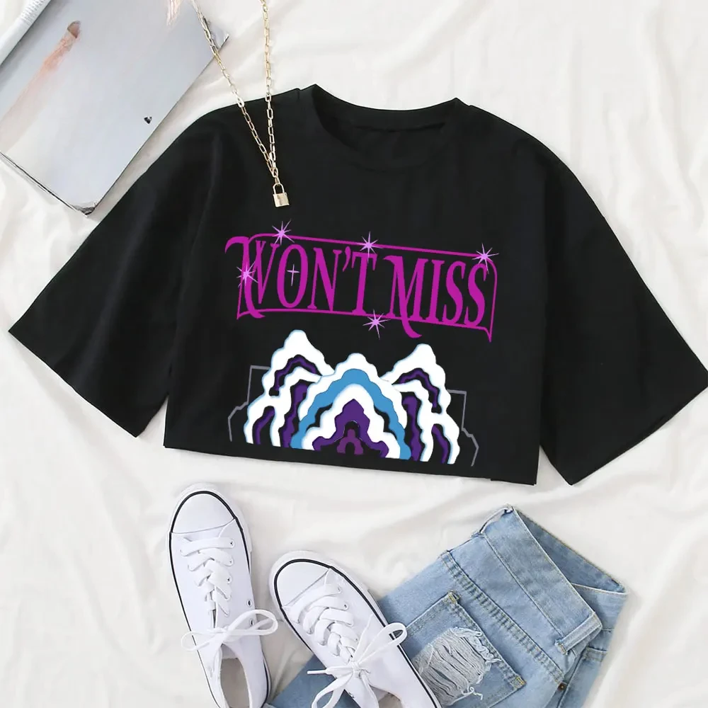 Camiseta KPop Demon Hunters Merch Tour 2025 Merch, camisetas de gran tamaño con cuello redondo, camiseta para mujer, ropa informal estampada para uso diario