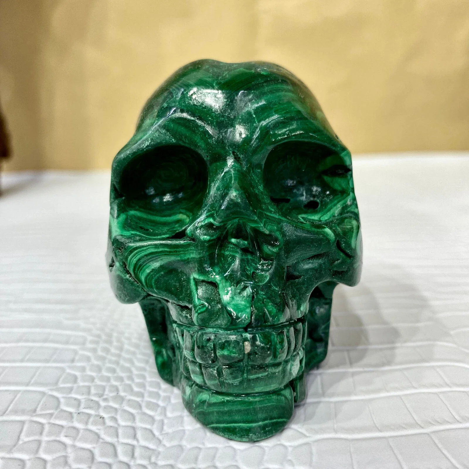 

Натуральный зеленый малахитовый череп, кварцевый кристалл, грубый малахит, необработанный камень, полированный череп, минерал, исцеление