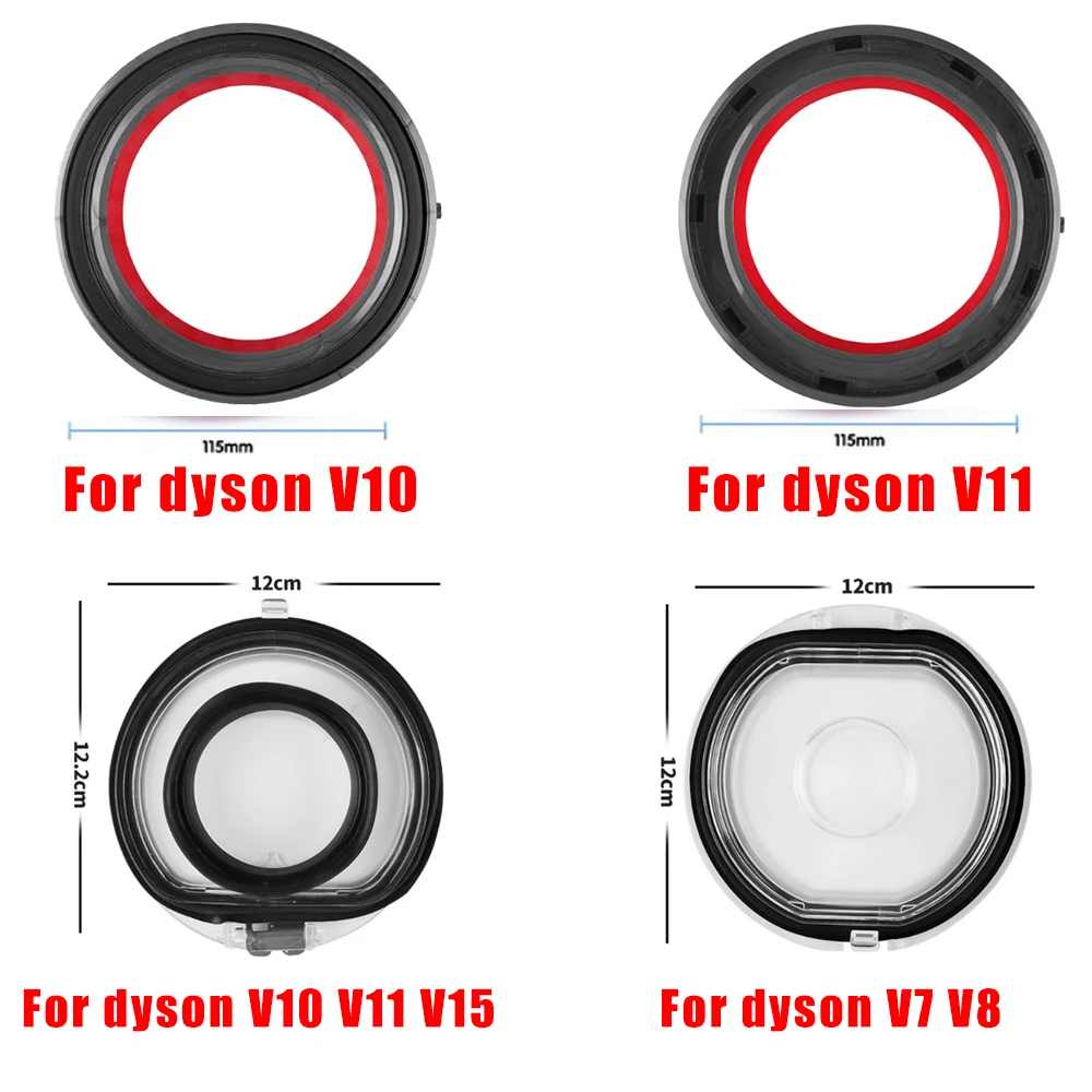 Coperchio inferiore per Dyson V7 V8 V11 V10 V15 aspirapolvere-anello di tenuta fisso superiore del bidone della polvere accessori per la raccolta della polvere di ricambio