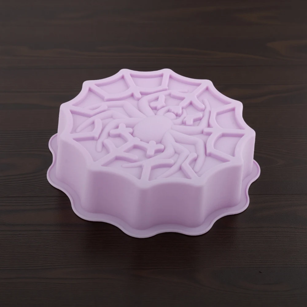 Halloween Element Spider Webs and Spiders Design Silicone Mousse Cake Moulds Halloween Chocolate Mold Kitchen Dessert Bakeware