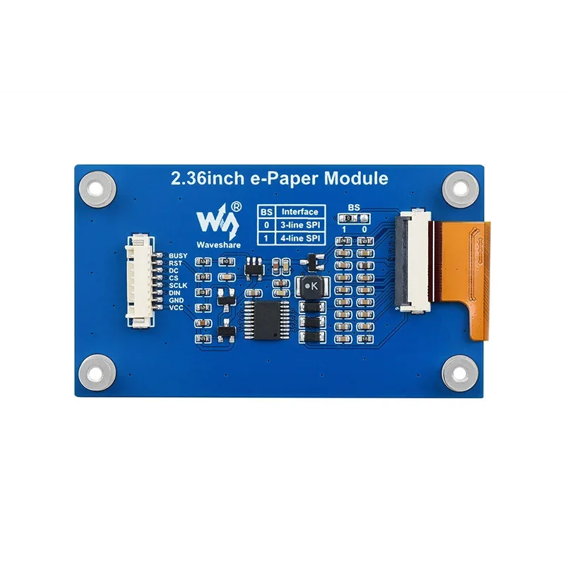 Modul Layar Tinta 2,36" e-Paper Resolusi 296 x 168 Merah, Kuning, Hitam dan Putih