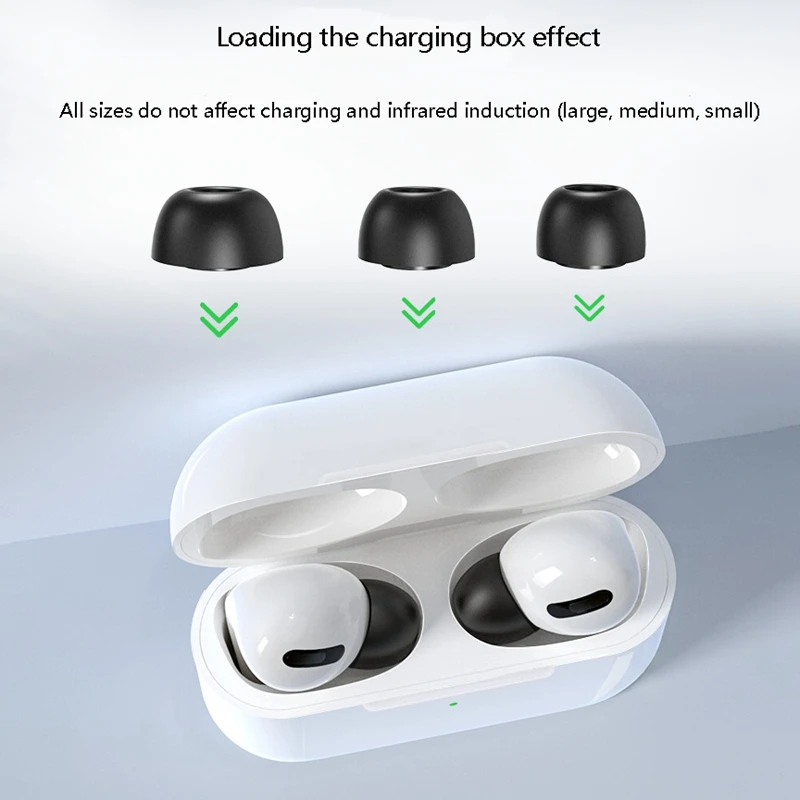 Ear Tips Replacement Silicon Ear Buds Tips with Portable Storage Box for AirPods Pro 12 Pieces