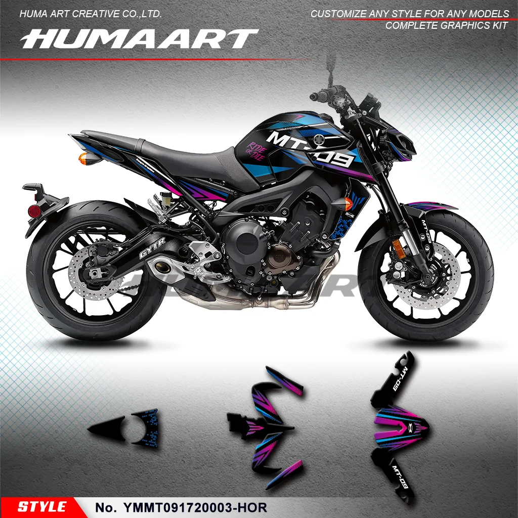 

Набор наклеек HUMMART, Набор наклеек для Yamaha MT09 FZ09 2017 2018 2019, YMMT091720003-HOR