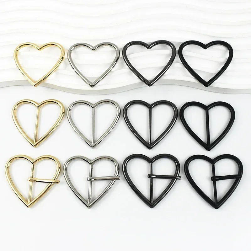 10Pcs 20-40mm Bag Rings Metal Buckles Heart Ring Hook Strap Adjust Roller Pin Clasp Webbing Belt Buckle Band Tri-Glide Accessory