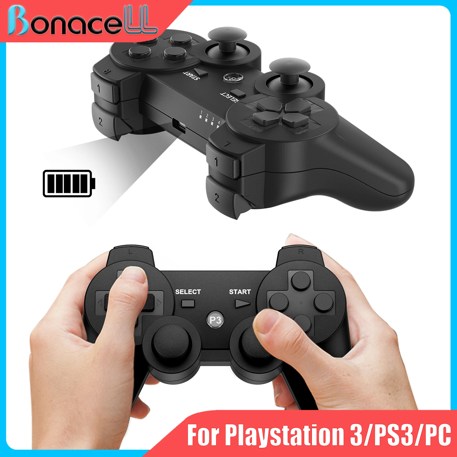 

Game Controller For Playstation 3/PS3/PC/Android Joystick Wireless BT Gamepad 6 Axis Gyro Dual Motors Vibration Gaming Rocker