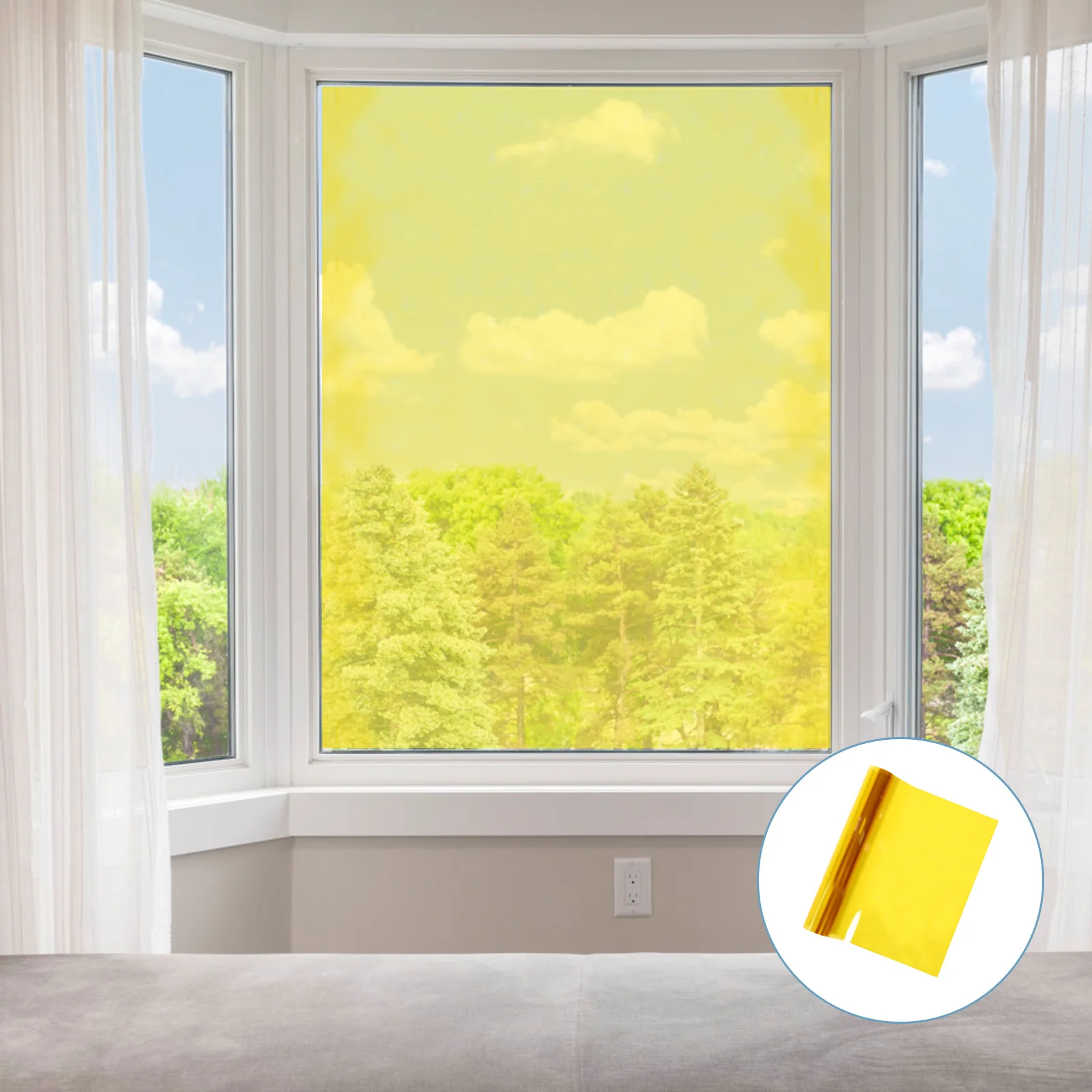 

Glass Window Film Transparent Sun Blocking Heat Insulation Stained Glass Tinting Film For Home Office Privacy Security