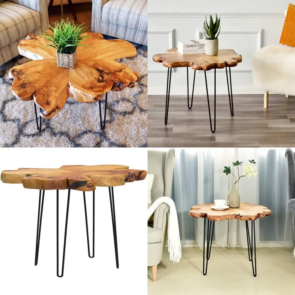 

Rustic Live Edge Cedar Coffee Table - 32 Wide x 32 Deep x 20.5 Tall for Various Rooms