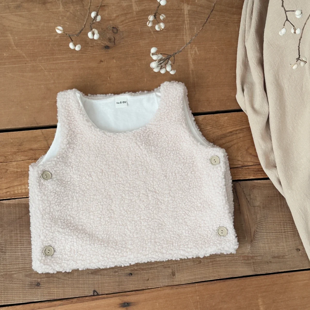 الوليد الطفل بنات بنين سترة الشتاء Antumn جديد عادية بلون الأطفال لطيف بسيط لامب الصوف الصدريات