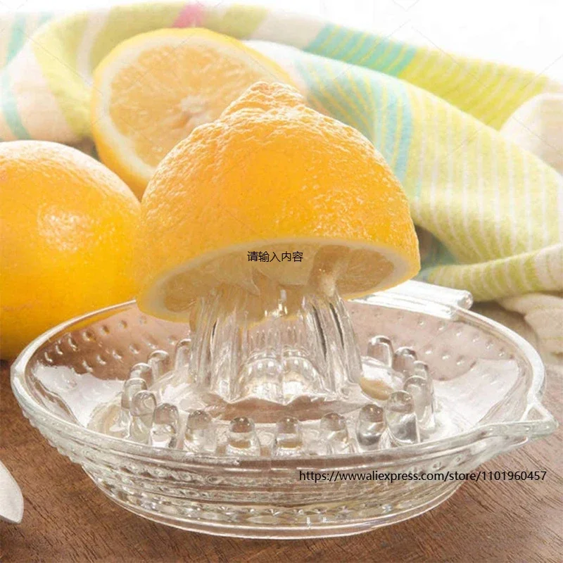 High-quality Manual Juicer for Lemons and Oranges-Lead-Free Glass  Manual Juicer for Freshly Squeezed Citrus Juice for Home Use