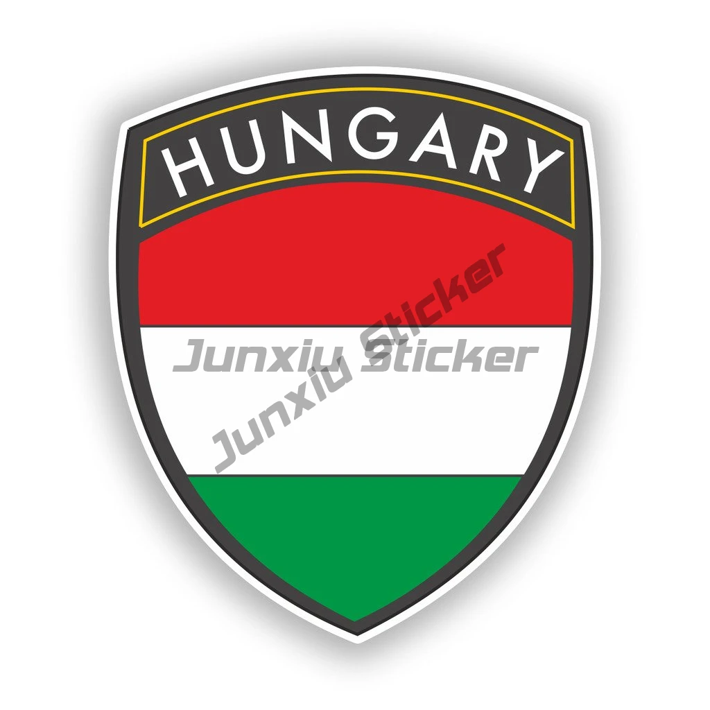 Hungary Round Flag Seal Sticker  Budapest Coat of Arms Hungary Flag Hu Hungarian Shield Van for Car SUV Laptop Book Fridge