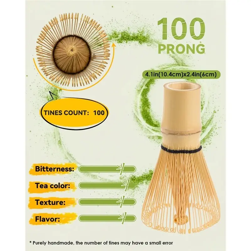 

【HAPPYH】2-Pcs Bamboo Matcha Whisk Set,Handcrafted Traditional Chasen,Matcha Stirrer Wisk Mixer Brush For Authentic Matcha Tea