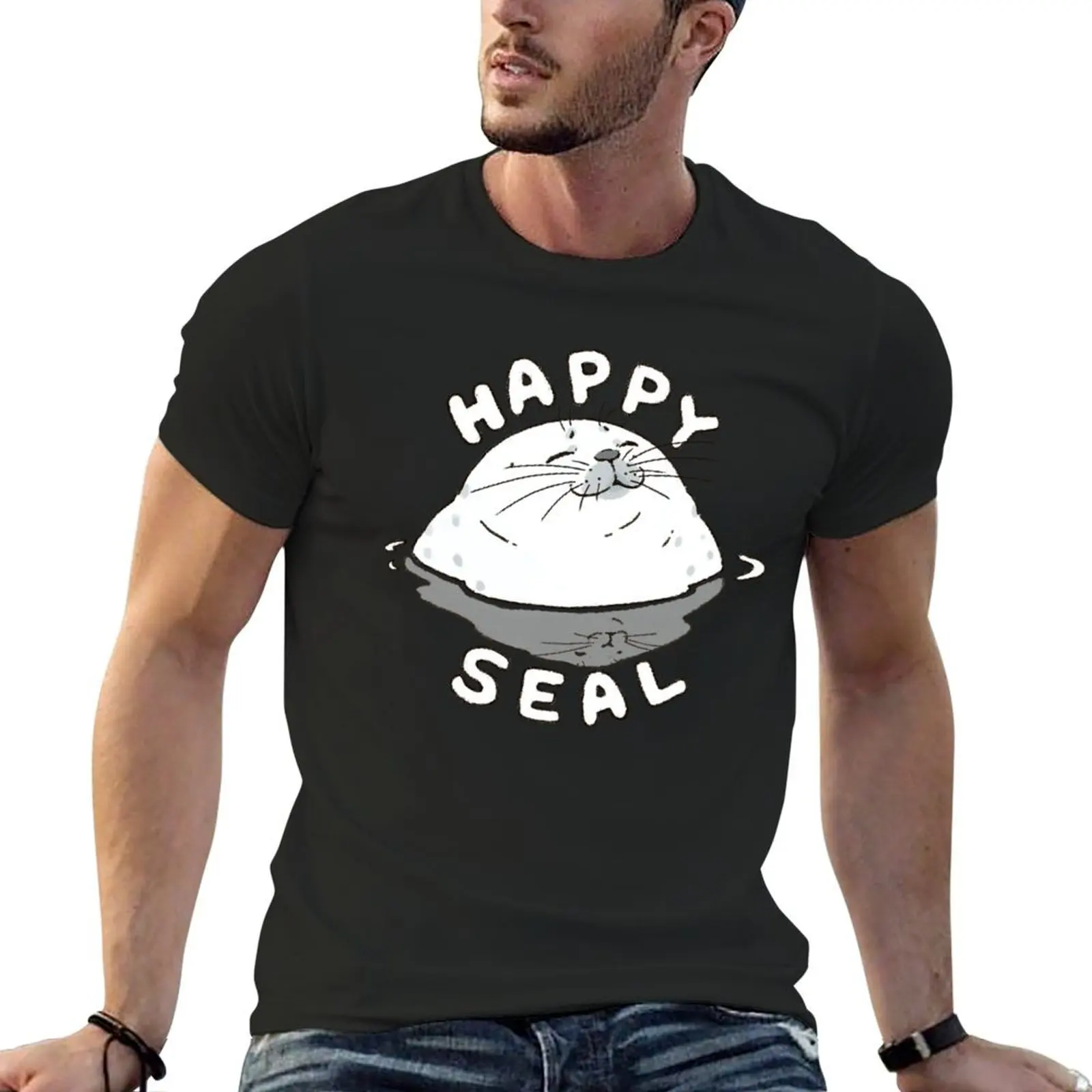 

Happy Ringed Seal T-Shirt vintage clothes kawaii clothes sublime mens workout shirts