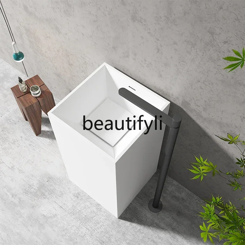 

ss K178 ss25 Artificial stone column basin integrated floor-to-ceiling hotel bathroom balcony household wash basin washbasin