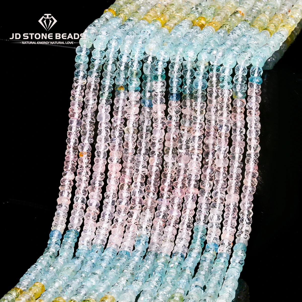 

7A натуральный морганит, граненые бусины в форме ронделя, счеты, свободная прокладка для изготовления ювелирных изделий, ожерелье, браслет, аксессуар