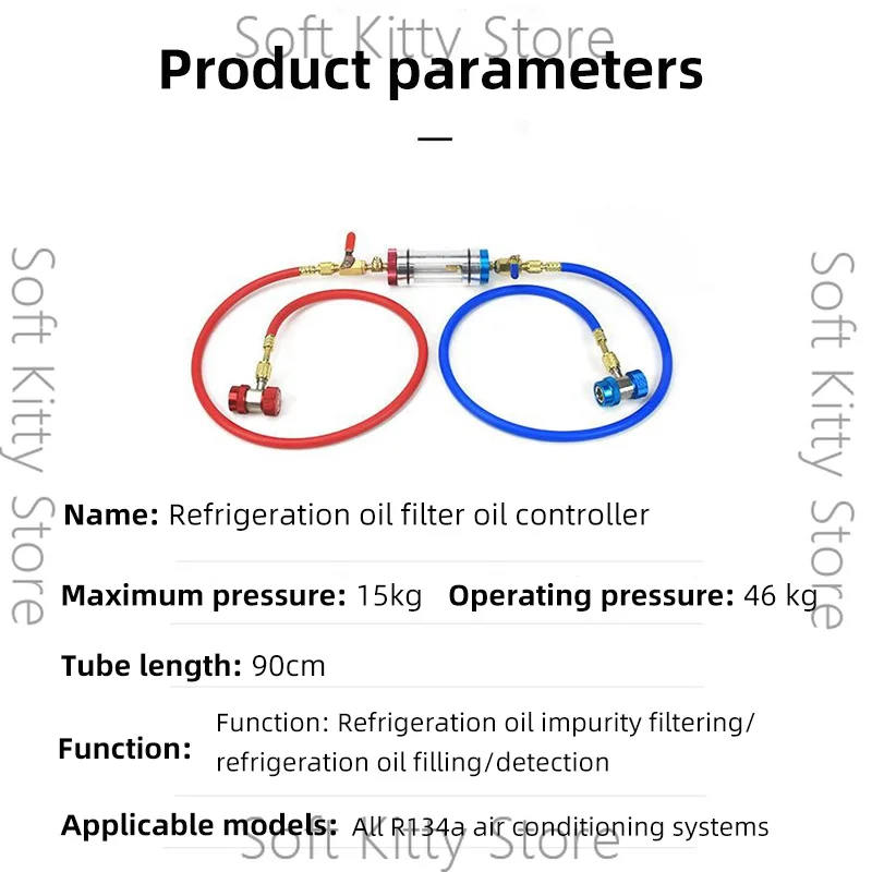 Automotive Air Conditioning Refrigeration Oil Filtration Analyzer Tool Refrigerant Oil Purity Detection Purifier Filter