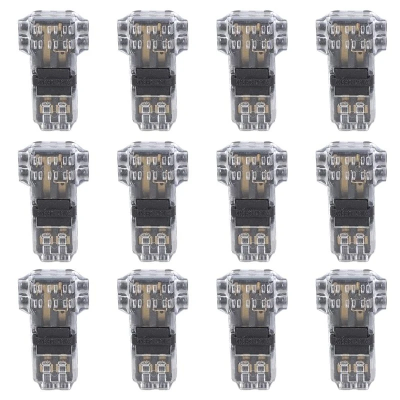 M3GA 12pcs Compact Wire Connectors 2 Pin 3 Way Wiring for Quick Electrical Splicing