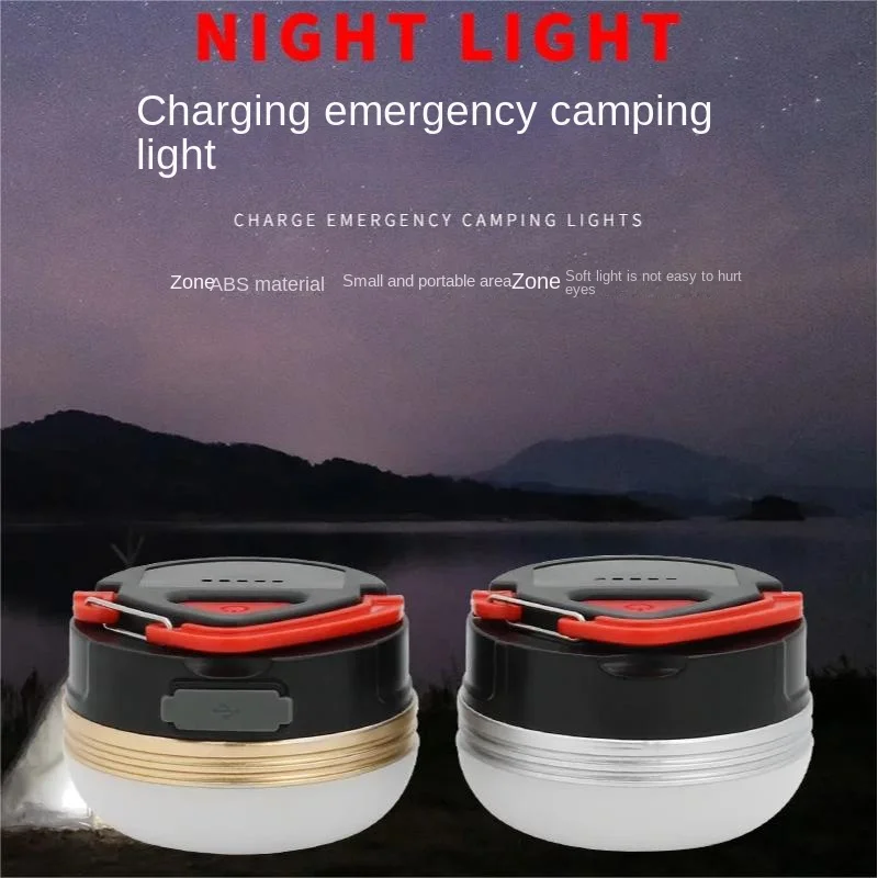 Outdoor waterproof tent lamp magnet adsorption dry battery outdoor camping lamp LED camping tent lighting.