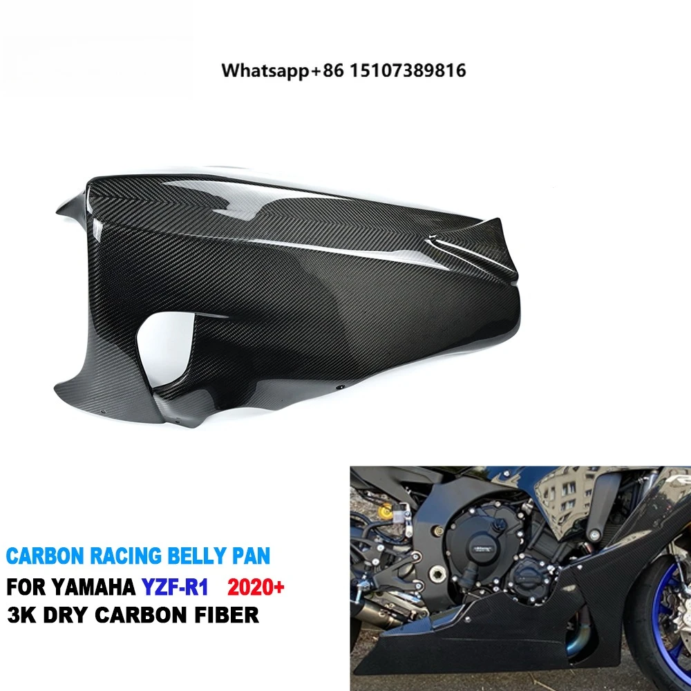 

Carbon Real 3K Full Dry Carbon Fiber Racetrack Motorcycle Lower Race Belly Panfor R1 R1M 2020-2026