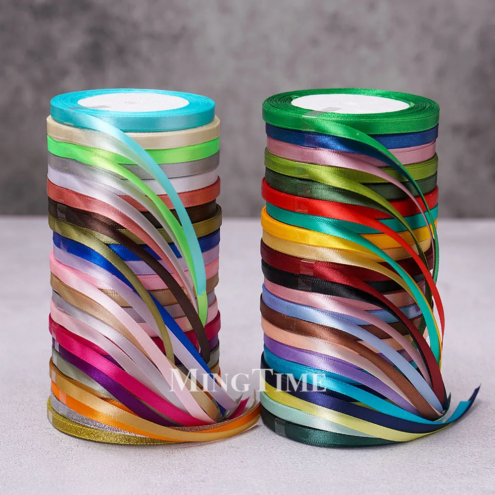 Cinta de raso de 22,8 metros, 6mm, 25 yardas, 1/4 pulgadas, envoltura de regalo, lazo, Material para manualidades, oro, verde salvia, decoración navideña para fiesta de boda