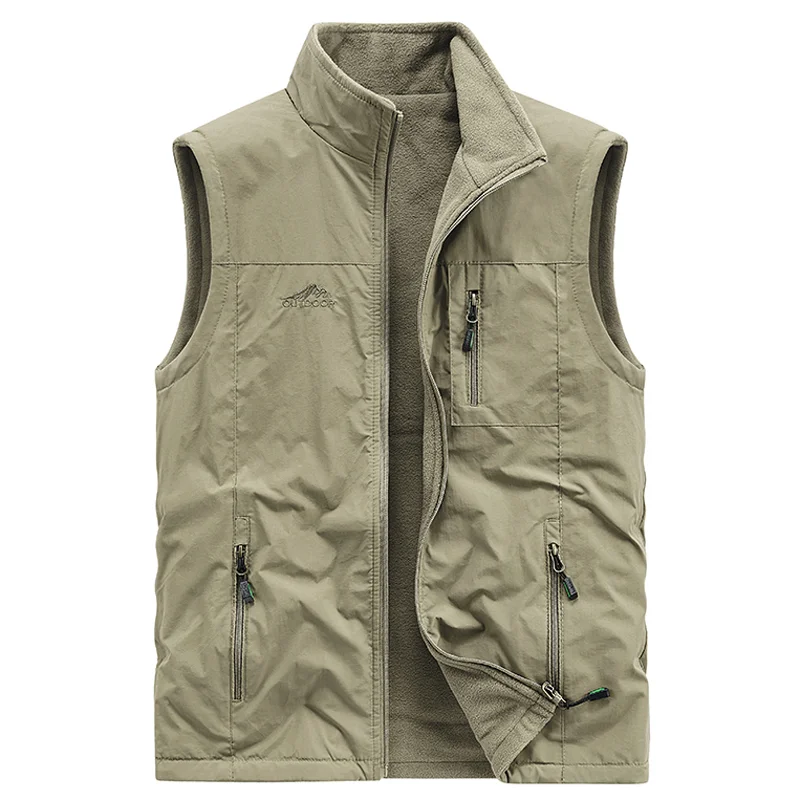 New Fashion Double Sided Tank Top Jacket Men's Autumn and Winter Warm Wool Sleeveless Jacket Men's Casual Vest