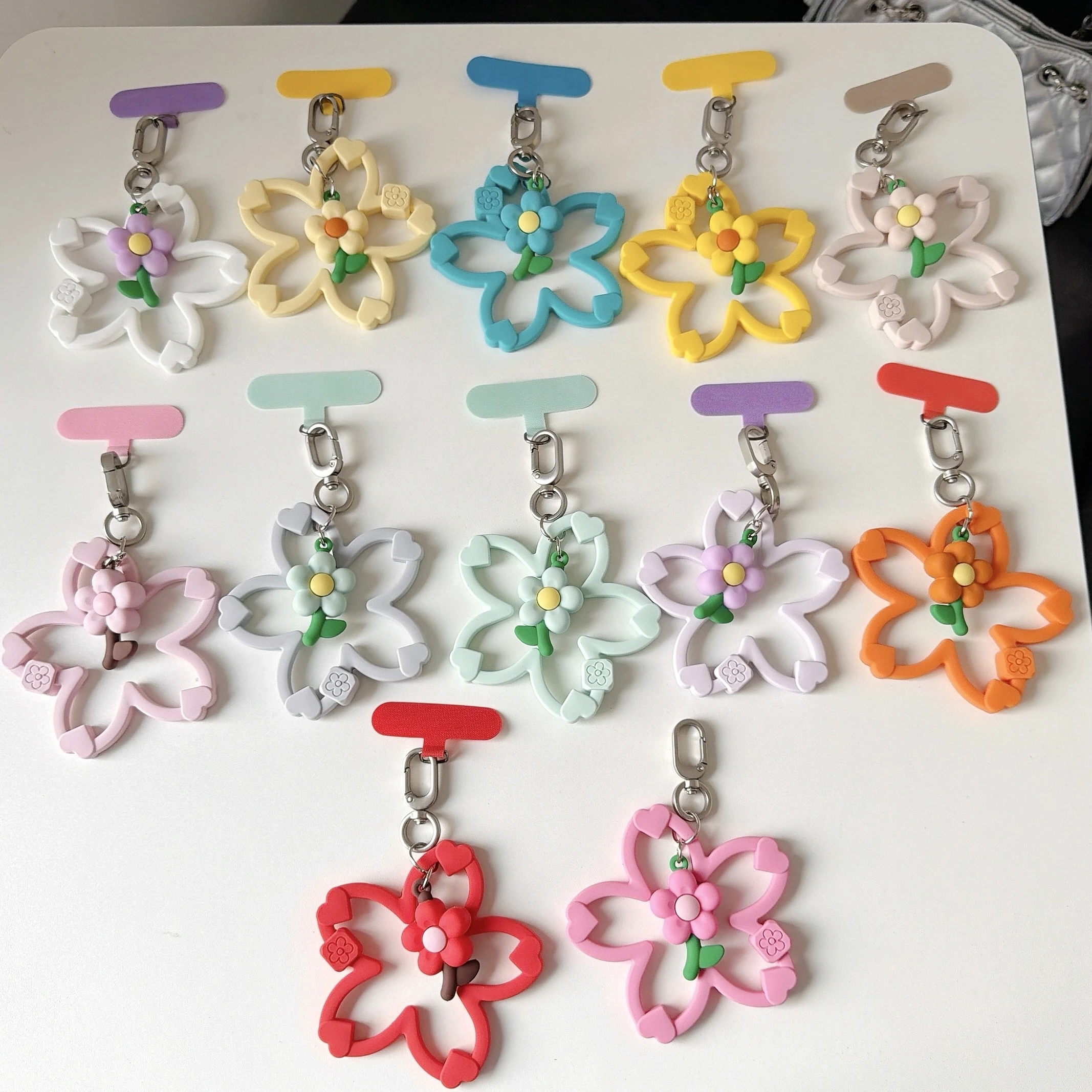 Exquisite Cute Cherry Blossom Mobile Phone Lanyard For iPhone 17 16 15 14 13 Pro Max For Samsung Keychain Pendant Phone Pendant