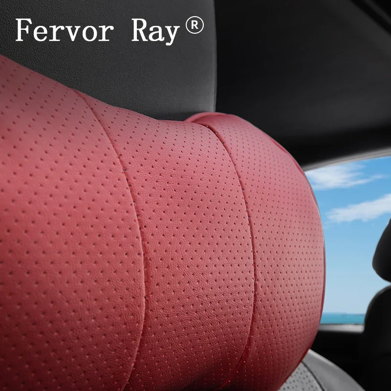 Leather Fiber Car Seat Neck Pillow For KIA GT Rio K9 Sportage Ceed Sorento Picanto Stinger Headrest Lumbar Support Waist Cushion