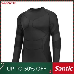 Santic Men's Winter Cycling Long Sleeve Thermal Keep Warm Cycling Long Sleeve Tight Sports Underwear 2C01144G