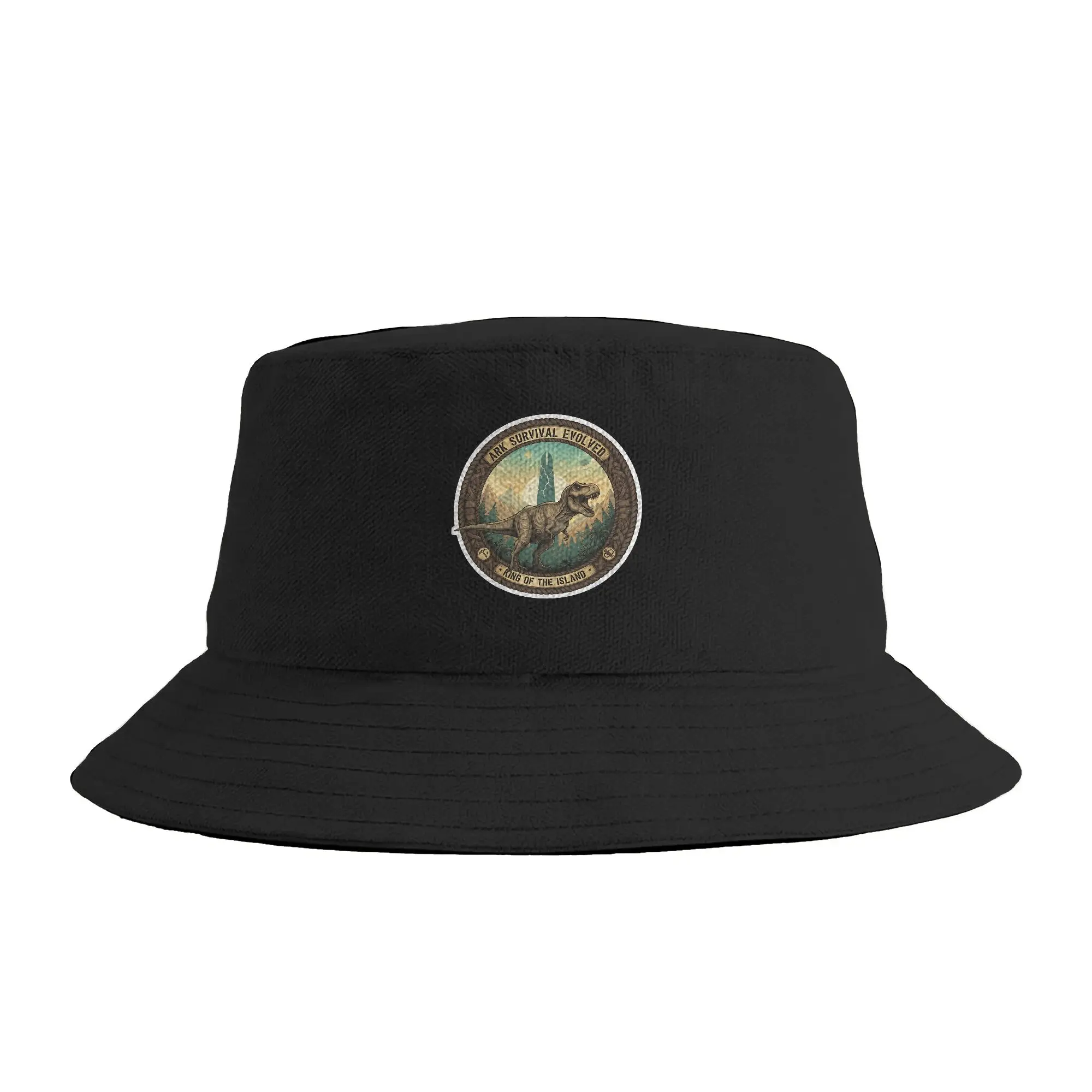 Casquette de pêcheur pliable douce et tendance pour l'été, style vintage King of the Island T Rex, inspirée de ARK Survival Evolved
