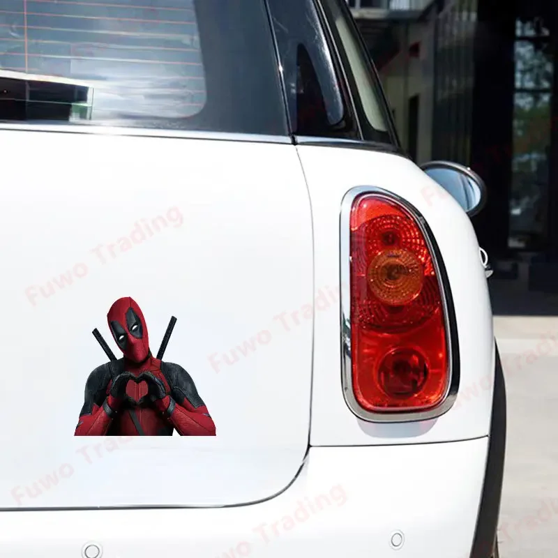 Creative Car Stickers Cute Deadpool on Unicorn Torn Metal Bumper Window Motorcycle Laptop Camper Helmet 3D Decal Waterproof PVC