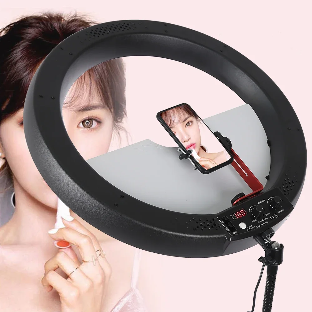 

Tiktok product 18 inch ring chandelier light soft lamp laptop rainbow color cell phone holder selfie ring fill light