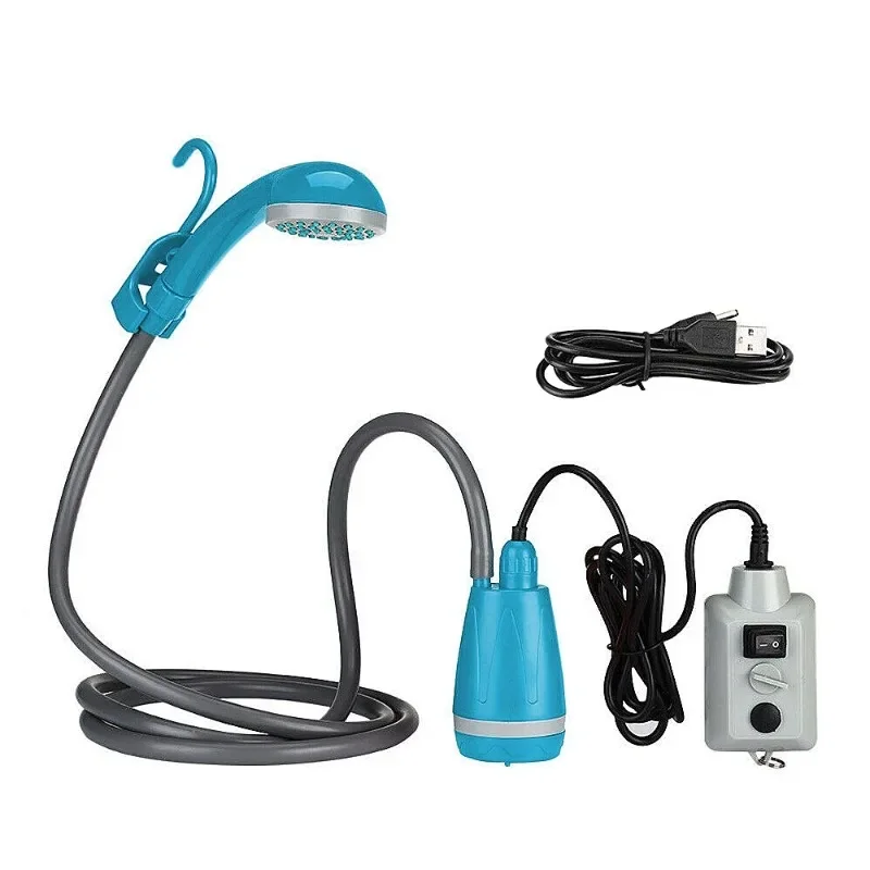 Portable Outdoor Camping Shower USB Rechargeable Shower Head Water Nozzle Sport Travel Caravan Van Car Washer Shower