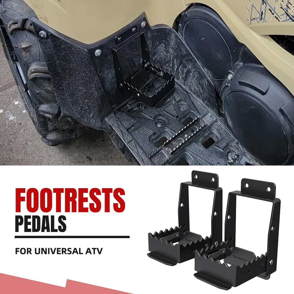 

Universal ATV Passenger Foot Rests Foldable For Rear Passenger For Polaris Sportsman Scrambler Grizzly Foreman CFMOTO Fourtrax
