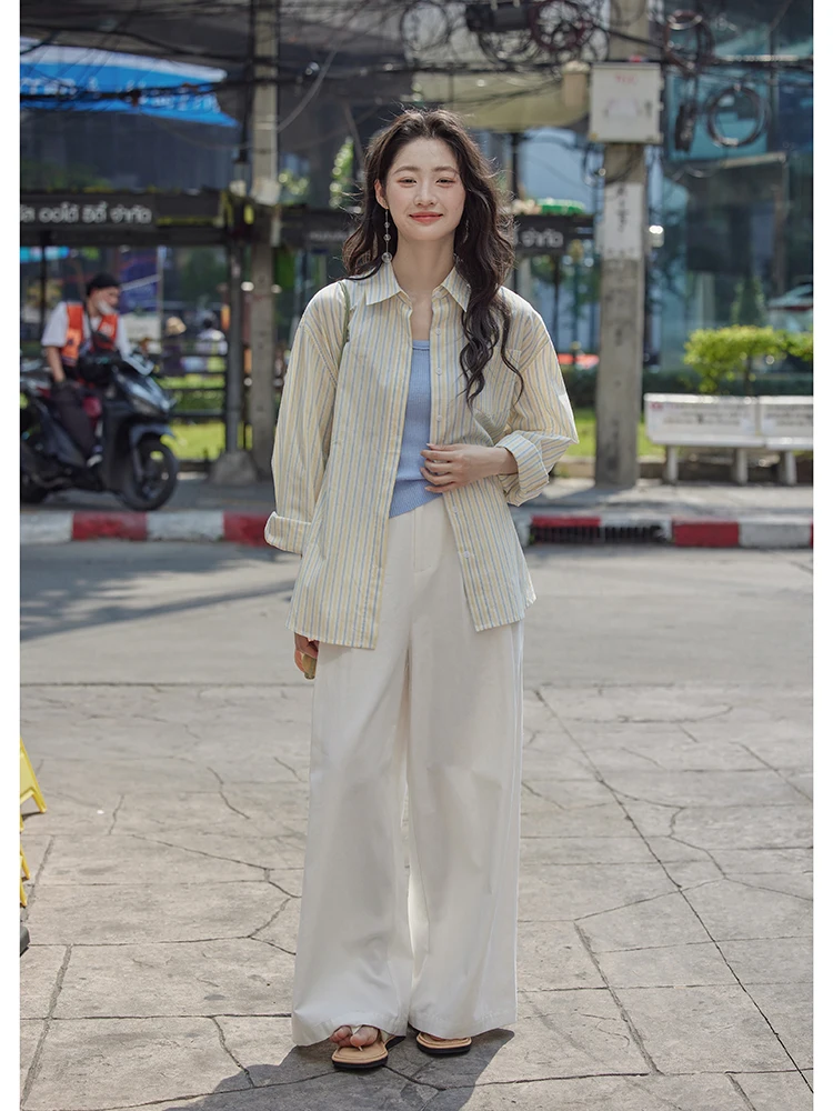 

Летняя женская длинная полосатая куртка-жакет для защиты от солнца, уникальный дизайн, повседневный свободный крой, китайский бренд