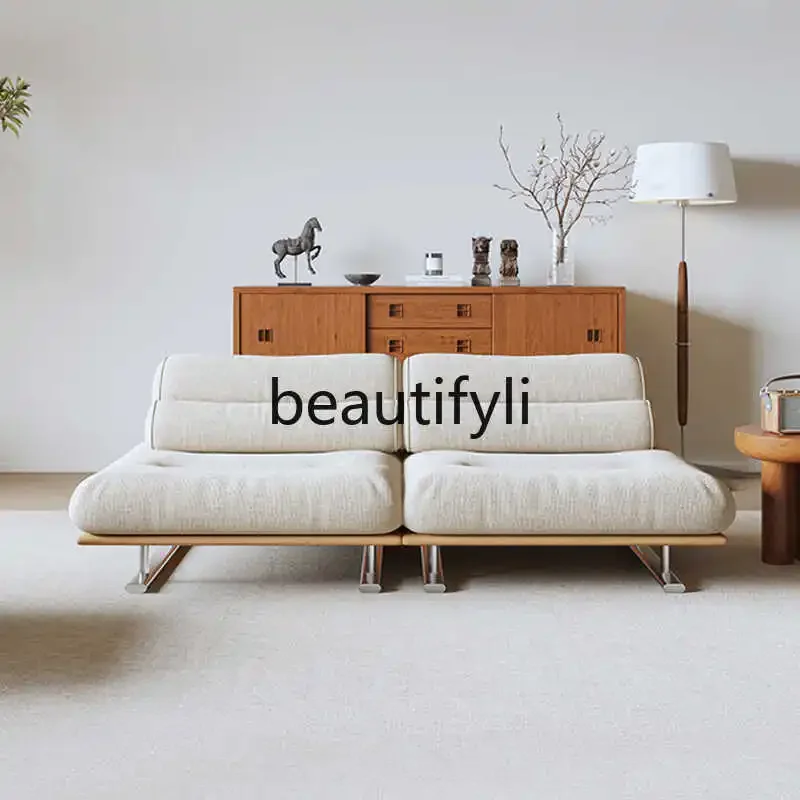 

Asmt14 New Modular combination sofa, living room simple retro wabi sabi cotton and linen fabric small apartment medieval sofa