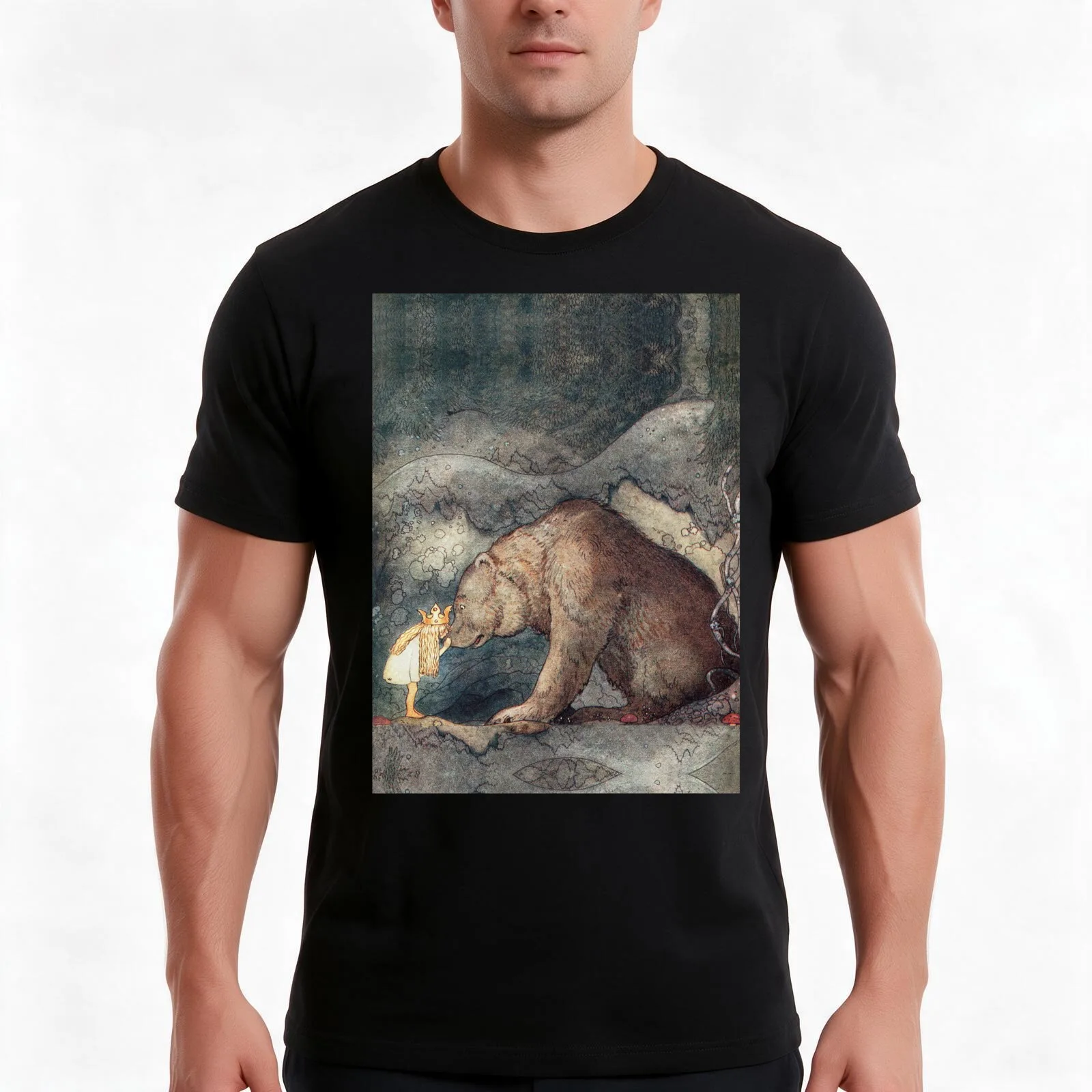 Poor Little Bear - John Bauer Bellas Glorious Adventure T-Shirt Summer Casual Cotton Tee Oversized Streetwear Tops