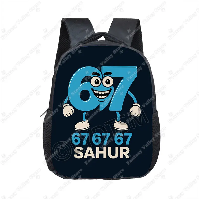 12-дюймовый рюкзак с принтом Brainrot для детей 2-4 лет Bruh 6 7 Six Seven Bookbags No. 9-домашние школьные сумки для детского сада для малышей