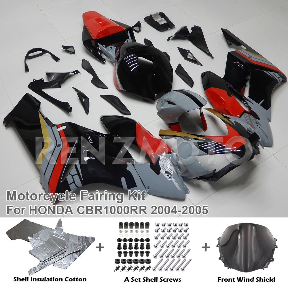 

Комплект обтекателя мотоцикла для Honda CBR1000RR 2004 2005, корпус CBR1000RR 04 05, впрыск 1000RR, усовершенствованная крышка, черный, красный